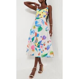 Tuckernuck Vivid Jardin Dominique Midi Floral Dress size XXS NWT